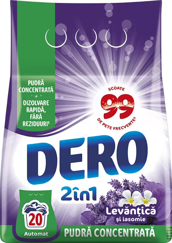 DERO Detergent automat 2 în1 Lavanțică și Iasomie  20 spălări