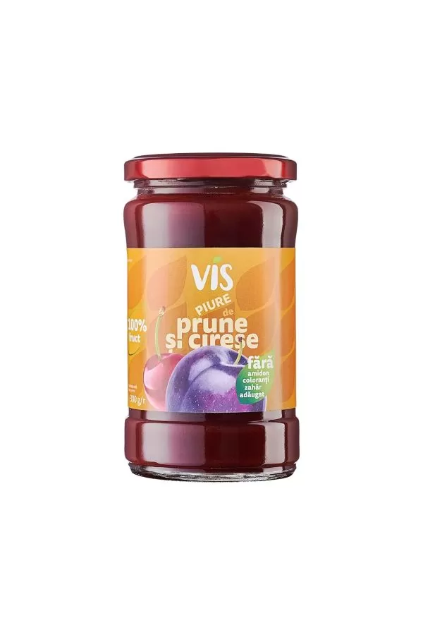 VIS Piure de prune și cireșe fără zahăr 300g 