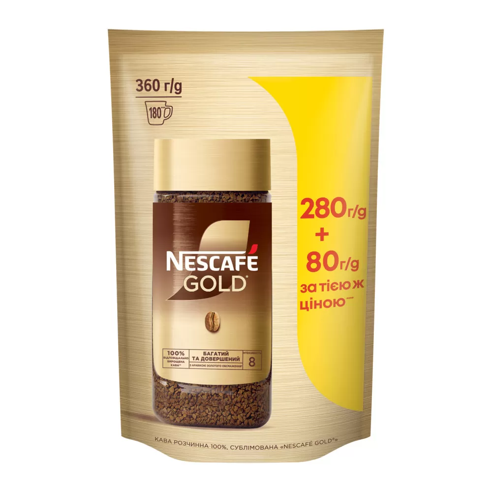 NESCAFE GOLD Кофе мягкий/пакет 280г + 80г 