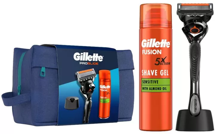 GILLETTE Set Aparat Proglide+Gel Fusion 200ml+Suport+Bag