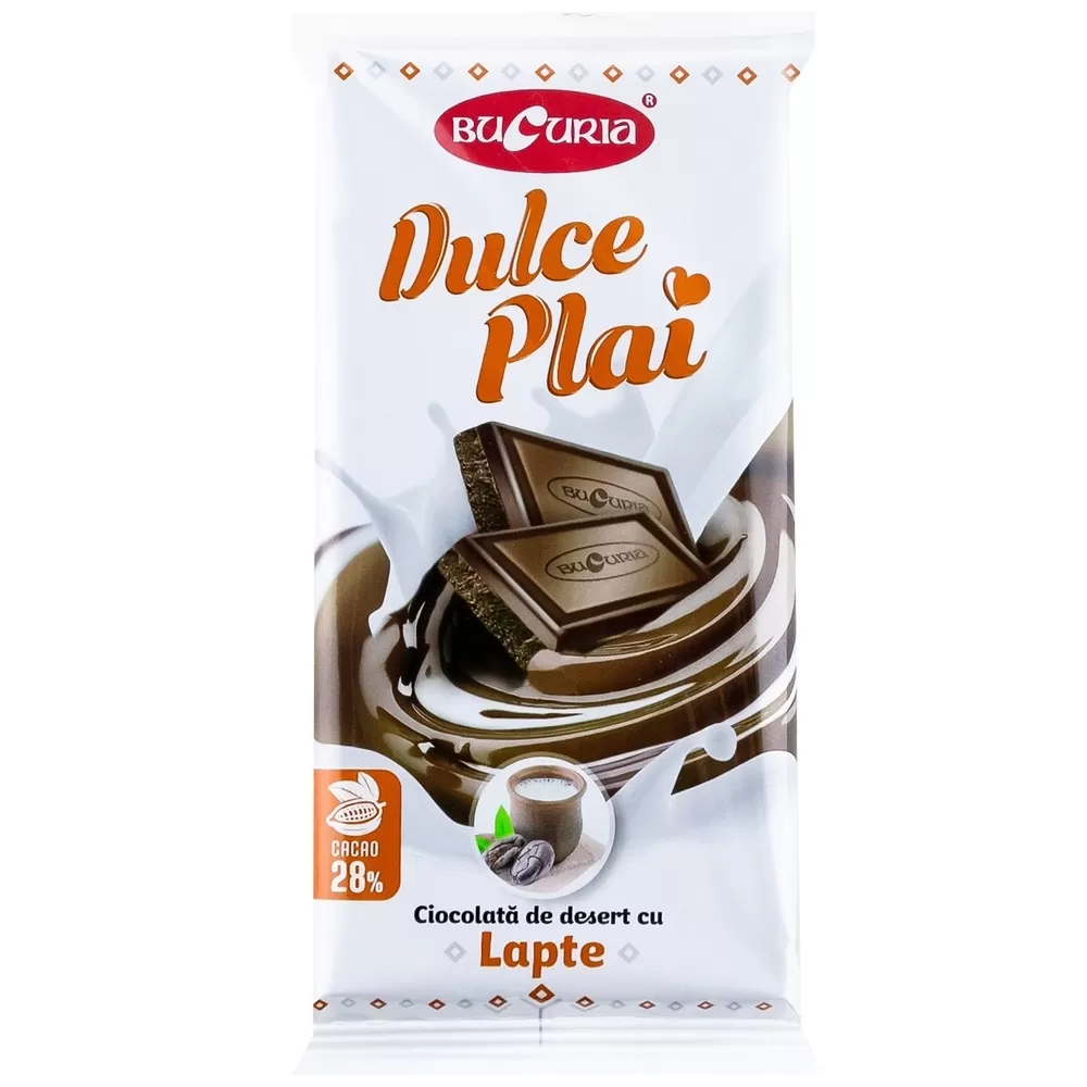 BUCURIA Ciocolata DULCE PLAI desert lapte 90g