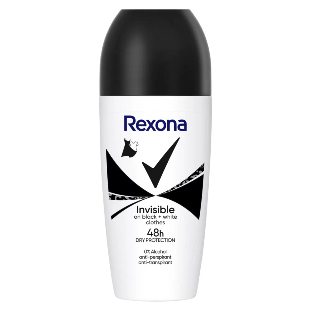 REXONA Дезодорант роликовый. Невидимый на черно/белом 50мл
