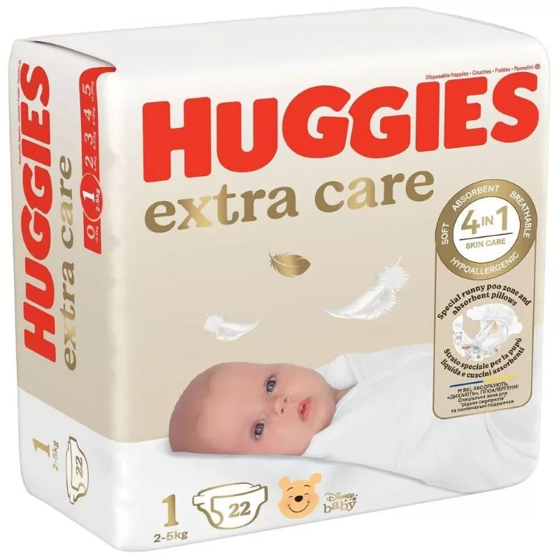 HUGGIES Scutece Extra Care Small 1 (2-5kg) 22 buc