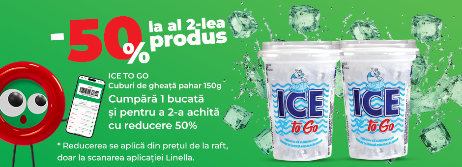 -50% REDUCERE la al doilea produs ICE TO GO